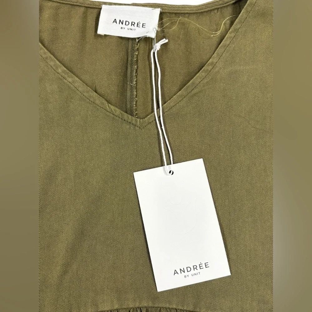 ANDREE BY UNIT Olive Green Women's Blouse - Picture 7 of 7